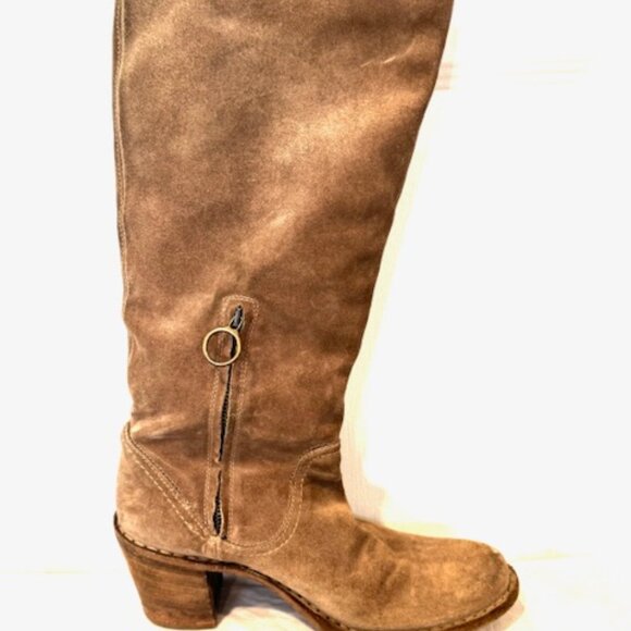 F+B Beige Suede Boots - Picture 2 of 5